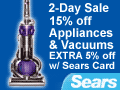 Save 15% off all Appliances & Vacuums + EXTRA 5% off w/ Sears Card