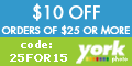 $10 off your order of $25 or more
